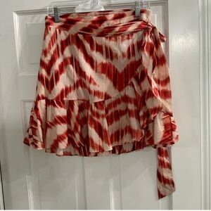 Banana Republic Factory- Wrap Red and Cream Mini Skirt